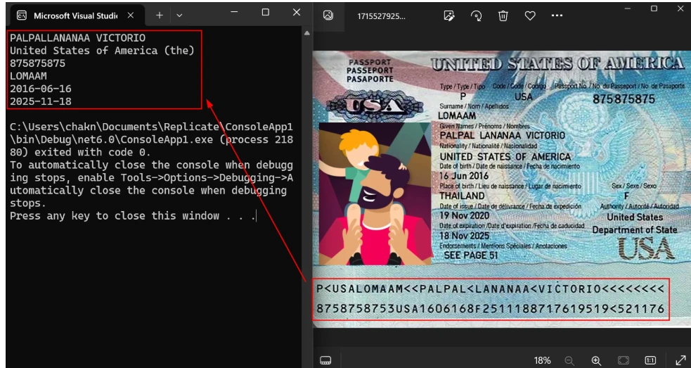 IronOCR's advanced scanning feature scans text from passports with pinpoint accuracy.